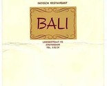 Bali Indisch Restaurant Menu Amsterdam The Netherlands 1960s  - $21.76