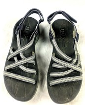 JBU Adventure On Sport Sandals Women&#39;s 9M Mykonos Grey Hypergrip Sole Vegan - £28.21 GBP