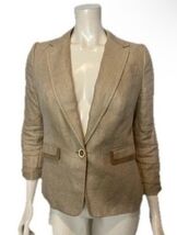 The Limited Tan Herringbone Lined One Button Blazer Size S - $37.99