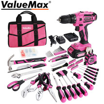 ValueMax 238PC Home Tool Kit Pink Tool Set 20V Cordless Drill Tool Set D... - $152.99