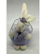 Russ Berrie Knit Mini Bunny Rabbit w/ Purple Dress &quot;Rosebud&quot; - €14,50 EUR