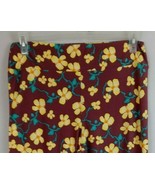 New LuLaRoe Tall &amp; Curvy Leggings Wine With Yellow &amp; Turquoise Floral - £12.42 GBP