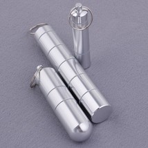 Waterproof Aluminum Tube Pill Capsule Shaped Container Keychain - £8.06 GBP+