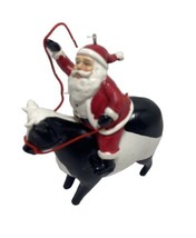Midwest-CBK Santa Riding on a Cow Ornament  NWT Farming Country Holstein - £6.76 GBP