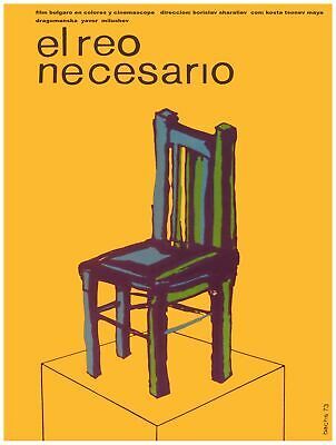 831.Cuban movie Poster.Room wall art design.El reo necesario.Yellow room art
