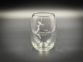 Lake Coeur d&#39; Alene Idaho -  15 oz Stemless Wine Glass - Lake Life Gift - £11.08 GBP