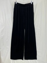 12th Tribe Womens Pants Black Size S High Rise Wide Leg Faux Suede Velvet NWT - £17.10 GBP