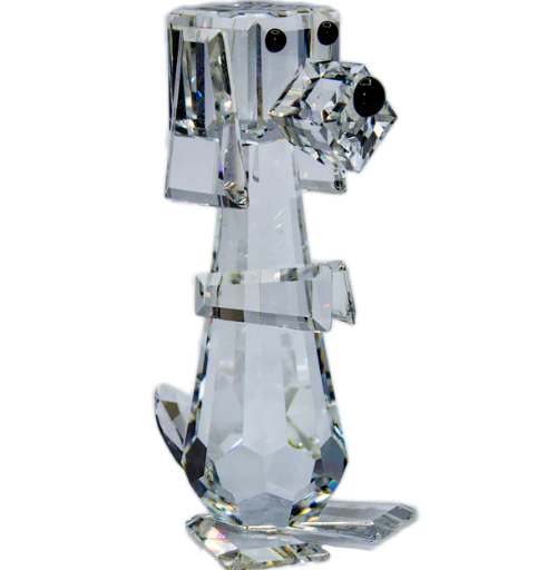 Primary image for Swarovski Austrian Crystal Standing Dog Figurine Blockhead Vtg Retired 2.625in