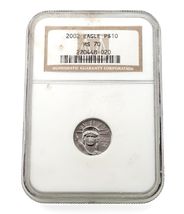 2002 1/10 Oz. Platinum Eagle Graded by NGC as MS-70! Key Date - $524.67