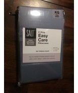 SALT (2) King Easy Care Pillowcases 300 Thread Count denim - $12.19