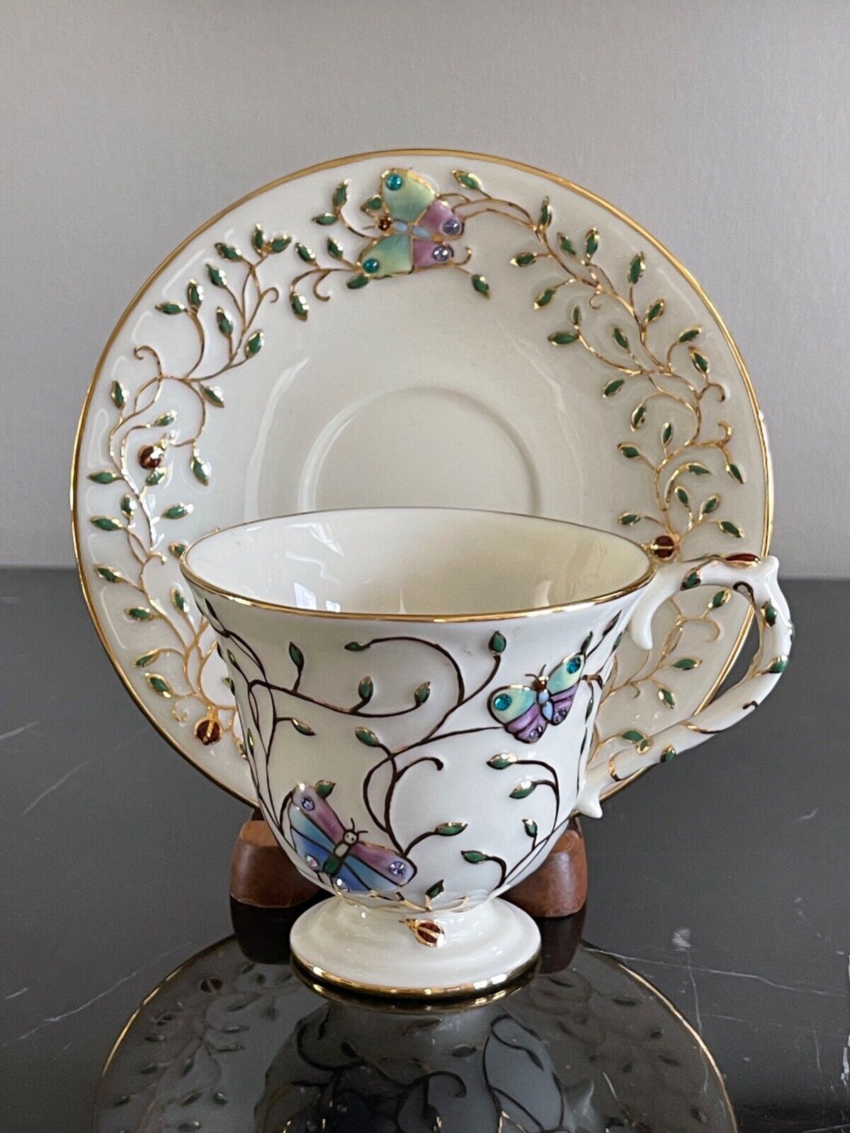 Lenox 2006 Summer Enchantment By Parvaneh Holloway Porcelain Cup and Saucer - $69.30