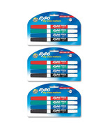 NEW Expo Dry Erase Fine Tip Markers Low Odor Ink Four Colors (3 Pack) - $15.49