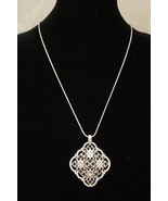 BRIGHTON Jewelry Bella Nova Filigree Clear Rhinestone Pendant Necklace 34&quot; - £34.90 GBP