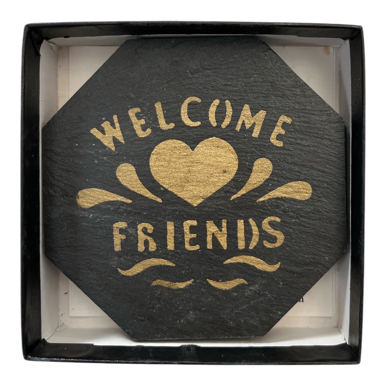 Pennsylvania Slate Coaster Set – "Welcome Friends" Item image 2