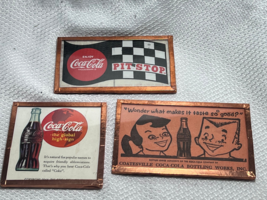 3 Original Coca Cola Pit Stop Bottling Works Advertising Framed Label Magnets - £23.66 GBP