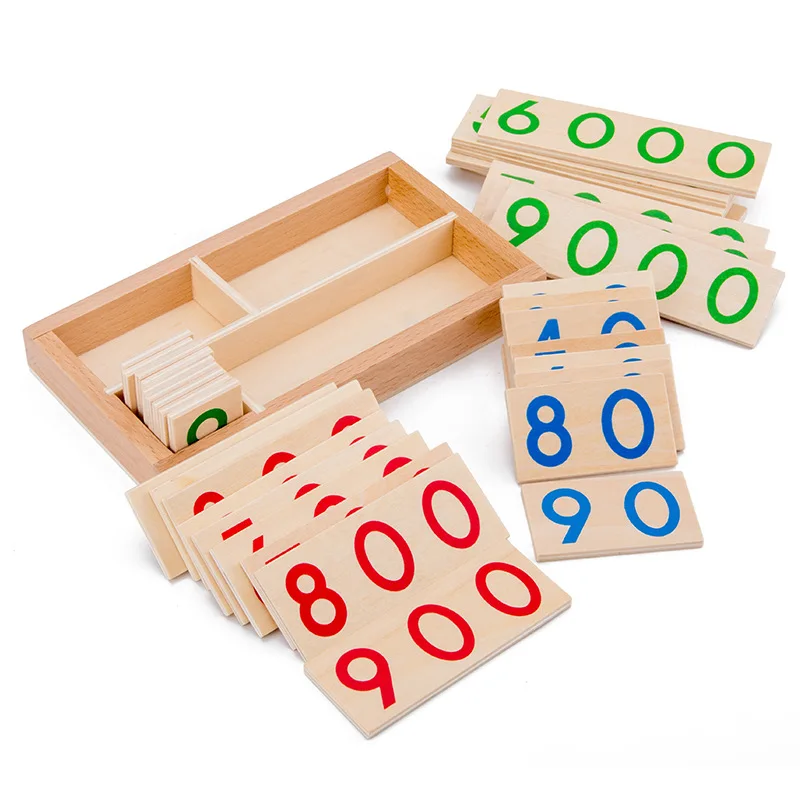 Montessori Wooden Numbers 1-9999 Learning Card Children Math Learning Teaching - £9.06 GBP+