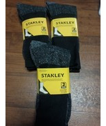 (3) Stanley  Cushioned Steel Toe Work Socks 2 in Package Men&#39;s 10-13 Gra... - $320.24 MXN