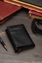 Mechanism And Quality Black Men&#39;s Leather Wallet Unisex - £7.25 GBP
