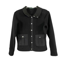 Lauren Ralph Lauren Snap Front Fleece Softshell Jacket Black Size Small - £11.43 GBP