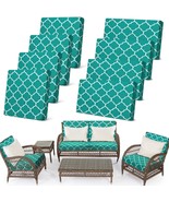 Newwiee 8 Pcs Stretch Patio Outdoor Cushion Covers Waterproof, Peacock Blue - €39,18 EUR