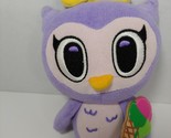 Tokidoki Plush Claire purple owl w/ ice cream cone yellow bow stuffed an... - $9.26