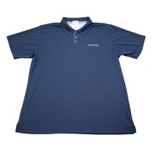 Columbia Shirt Mens L Dark Blue Polo Lightweight Short Sleeve - £14.14 GBP