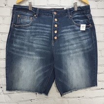 Time And Tru Jean Shorts Womens Sz 18 High-Rise Button Fly Raw Hem New NWT - £11.76 GBP