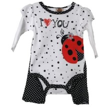 Posh Baby Grand White Black Polka Dot Lady Bug Infant Creeper w/Ruffled ... - $14.99