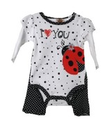 Posh Baby Grand White Black Polka Dot Lady Bug Infant Creeper w/Ruffled ... - £11.98 GBP