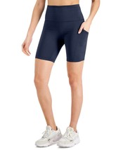 MSRP $30 Id Ideology Womens Petite Compression 7&quot; Bike Shorts Navy Size Medium P - £6.36 GBP