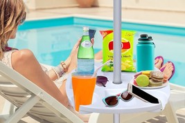 AMMSUN 17&quot; Beach Umbrella Table Tray with 4 Cup Holders, 4 Snack Compart... - $22.79