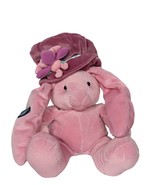 Vintage Applause Easter Bunny Pink Bonnet Hat Plush Stuffed Animal 16&quot; - $65.34