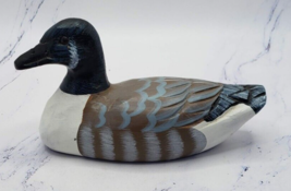 Vintage Hand Painted 4 Inch Carved Small Wooden Duck Figure - $9.89
