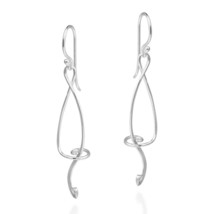 Marvelous Abstract Musical Note Sterling Silver Dangle Earrings - £8.79 GBP