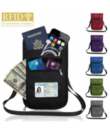 RFID Blocking Passport ID Card Holder Travel Wallet Bag Anti-theft Neck ... - $10.79