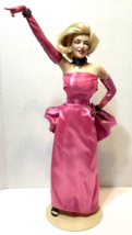 VTG 1996 Franklin Mint Marilyn Monroe Porcelain Doll Pink Dress with Stand 19&quot; - £66.67 GBP