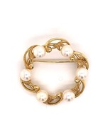 Mikimoto Estate Brooch Pin With Pearls 14k Gold 7.83 Grams 6.07 mm M129 - $593.01