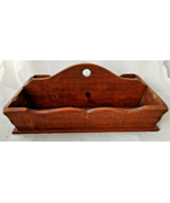 Wood Caddy Divided Box Center Handle Decor Tools Silverware Crafts Cotta... - $34.60