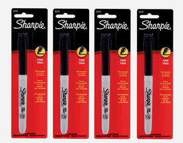 4 ~ Sharpie Fine Tip Black Permanent Marker 1pk Thin Line Water Resistant 30101 - $33.99