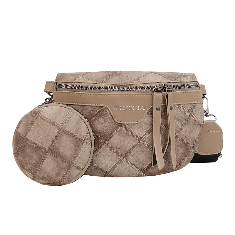 Fashion Women Waist Bag Lattice Pattern Leather Fanny Pa Designer  Crossbody Bag - £52.55 GBP