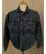 PERRY ELLIS AMERICA Dark Denim Trucker Jean Jacket Size Large - $47.22 CAD