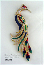 Signed Eisenberg Ice Large Peacock Pin (#J1268) - £119.90 GBP