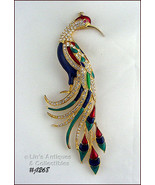 Signed Eisenberg Ice Large Peacock Pin (#J1268) - $150.00