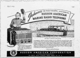 1947 Print Ad Hudson American Marine Radio Johnnie the Bellboy Phillip Morris - £7.29 GBP