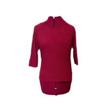 ZARA Trafaluc Top Maroon Women Cotton Button Down 3/4 Sleeve Knit Size Medium - £18.68 GBP