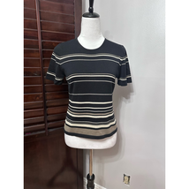 Style&amp;Co. Womens Pullover Sweater Multicolor Striped 3/4 Sleeve Scoop Pe... - $20.29
