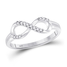 10kt White Gold Womens Round Diamond Infinity Fashion Ring 1/12 Cttw - £261.46 GBP
