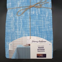 TOMMY BAHAMA Aqua/Teal/White 70” Round Indoor Outdoor Tablecloth NEW Eas... - $37.39