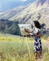 Elizabeth Taylor Rare Candid Pose in Mountains Painting 1940's 16x20 Canvas - $69.99