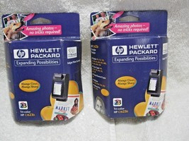 2 Hewlett Packard Tri-Color C18 23D Inkjet Print Cartridges-Home-Office-Copier! - £15.69 GBP